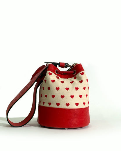 Rohi vegan leather bucket bag – back view | Ameiko